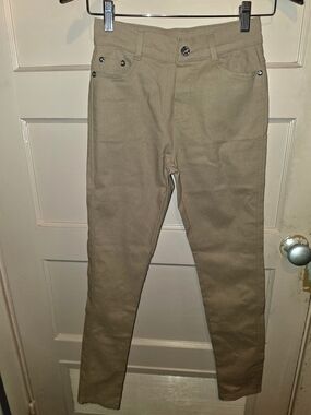 BAE CITY Khaki Skinny Jeans Tan Stretch 5-Pocket School Uniform Pants Size-  S/M